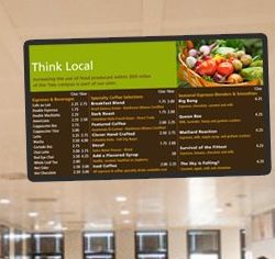Back To Back Digital Signage Menu Boards - Copy Digital signage menu board in a restaurant