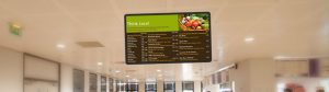 Digital signage menu board in a restaurant