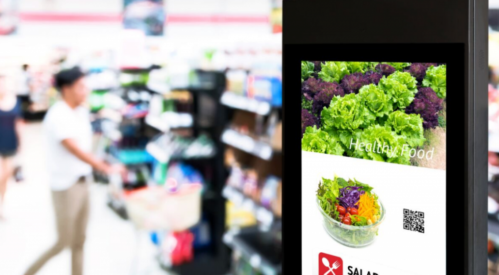 Kiosk Signage Supermarket Example self-service