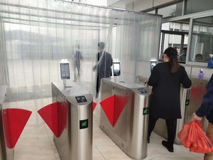 Body Temperature Reading Kiosk at Turnstiles