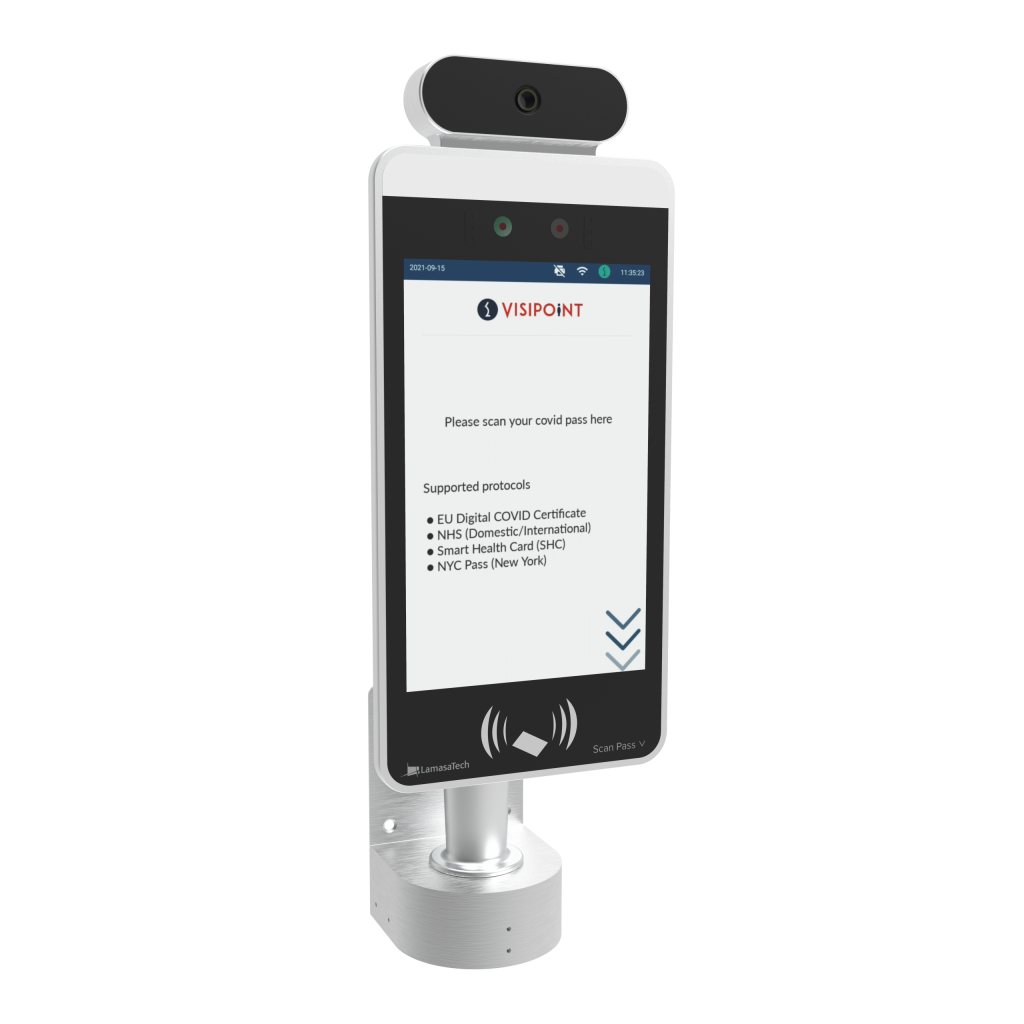 8-inch-scan-vaccine-qr-vaccine-tracking-min-1 Zentron 8 sign-in kiosk with vaccine tracking