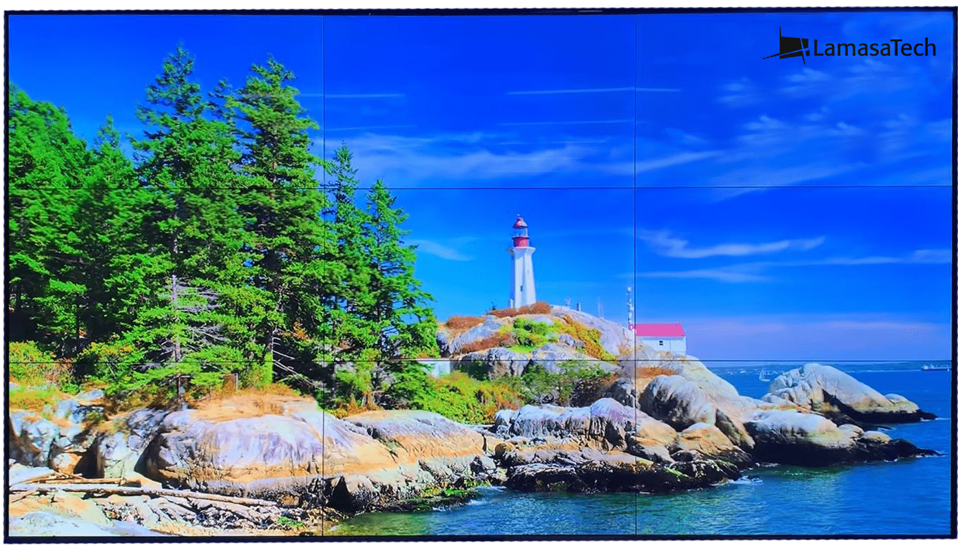 0.88mm video wall photos 4 - optimised cropped LamasaTech narrow bezel lcd video wall displays