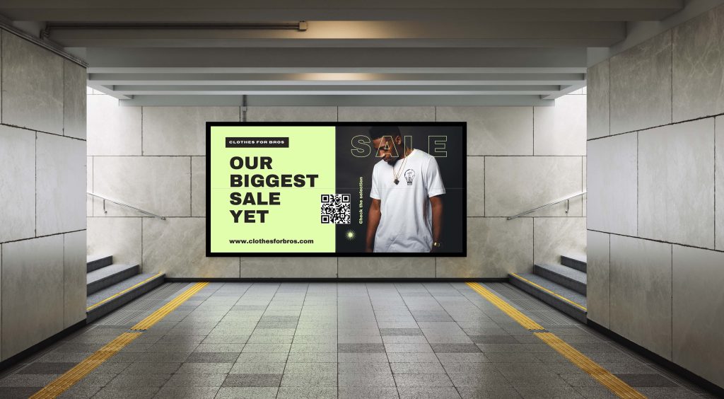 Retail ad on a video wall
