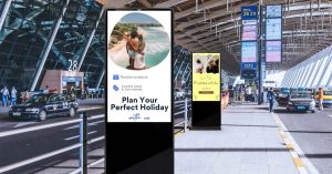 Outdoor advertising kiosk