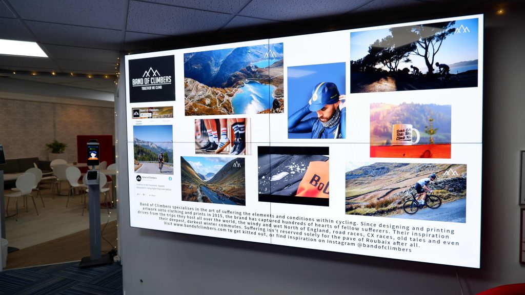 video wall in reception
