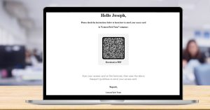 RFID enrolment email on a laptop screen