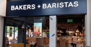 Bakers and Baristas window display from the outside