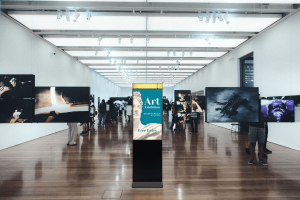 Versi indoor kiosk in a museum