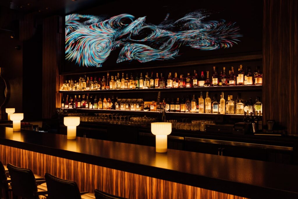 Fine-Pitch LED Video Wall with Digital Art at Valedor Cocktail Lounge in Chicago