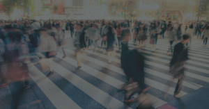 Pedestrians crossing road