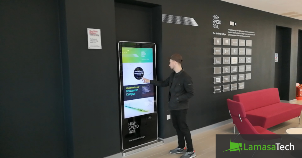 Touchscreen Kiosk being used by a member of the public
