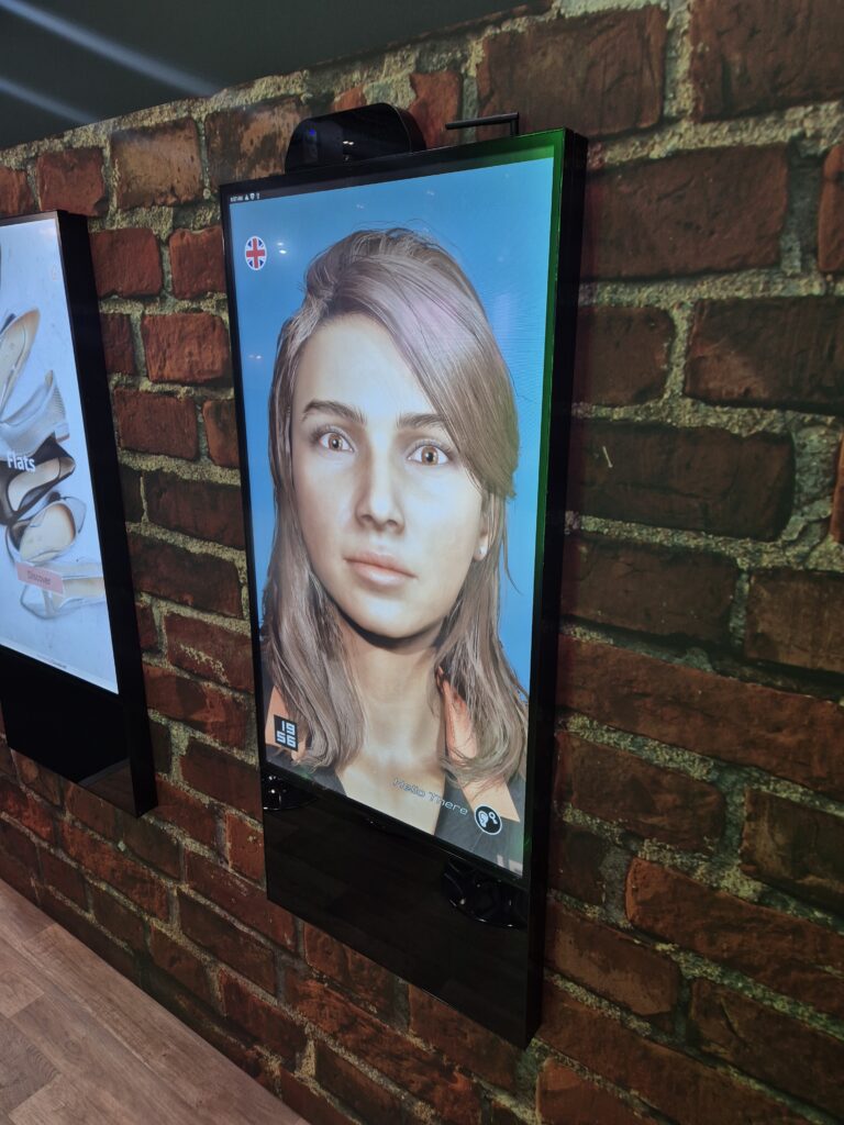 Female avatar on versi mall mount poster. 