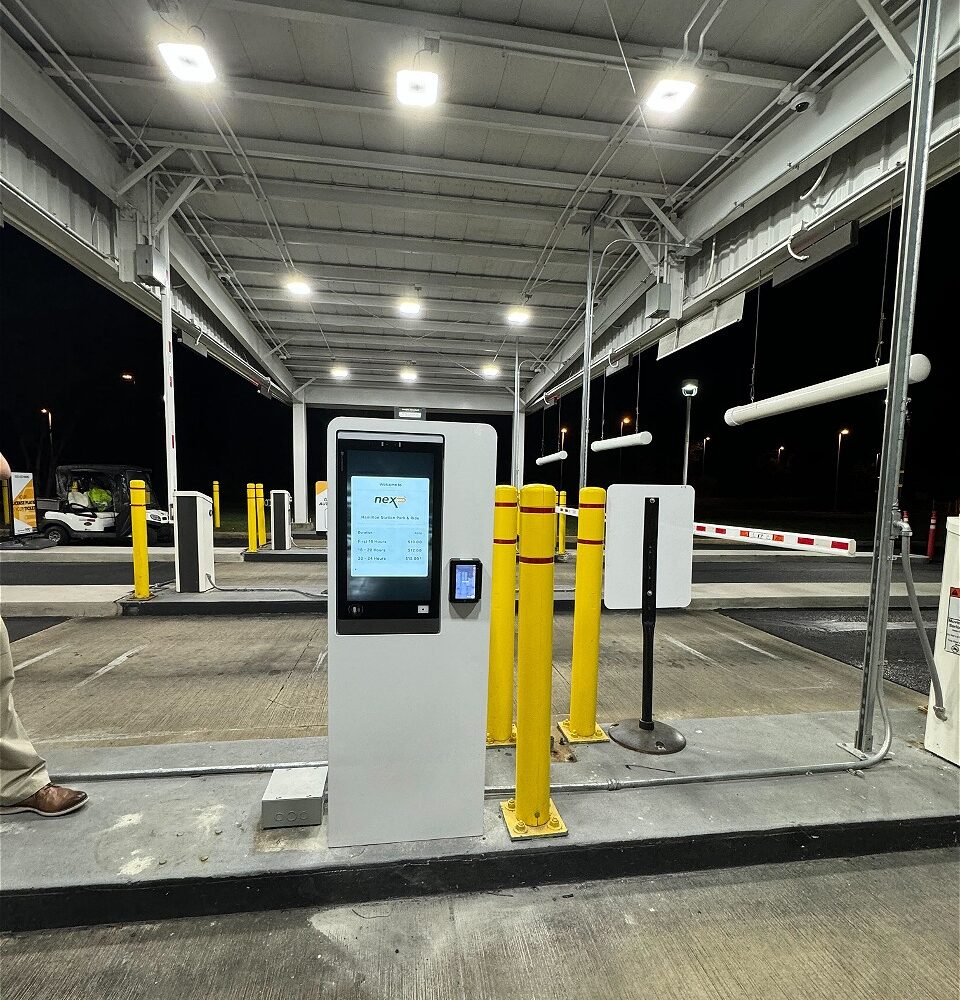Parking Kiosk in a parking lot
