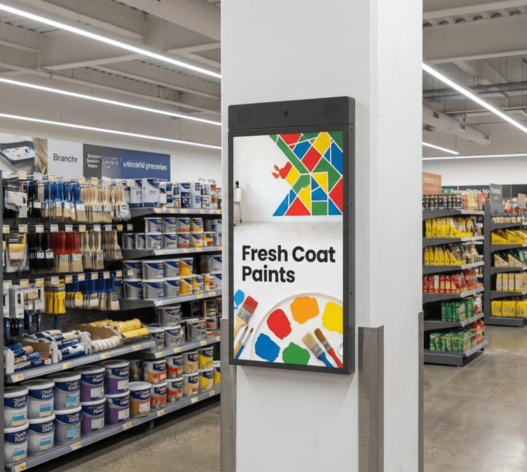 AI customer service kiosk in a DIY store