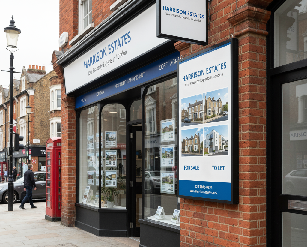 Versi outdoor wall mounted kiosk on the wall of an estate agents