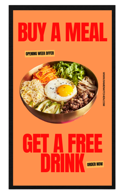 Muro Canvas with a restaurant advert. Muro Canvas with a restaurant advert.