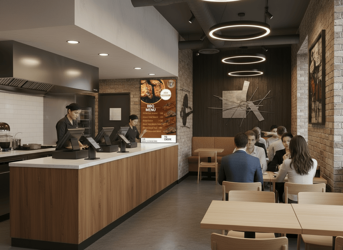 Muro menu board in a restaurant (1) Muro menu board in a BBQ restaurant