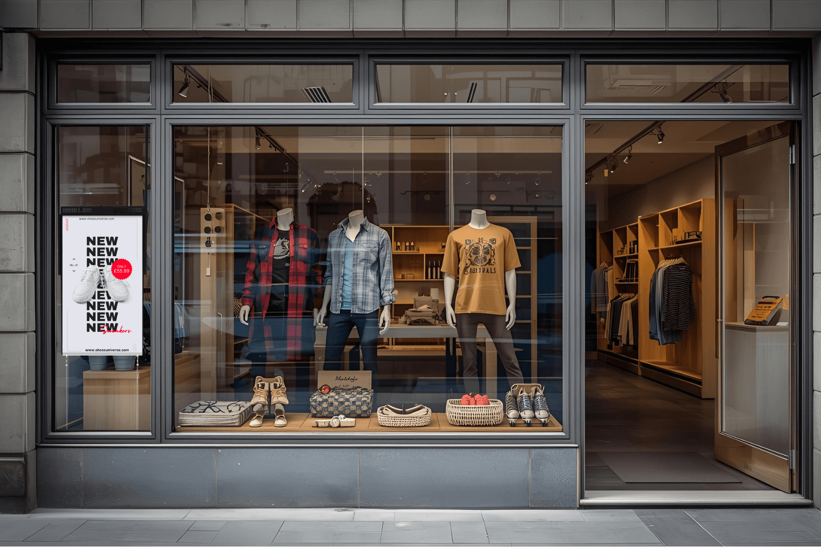 Muro UHB window diaply in a retail store window