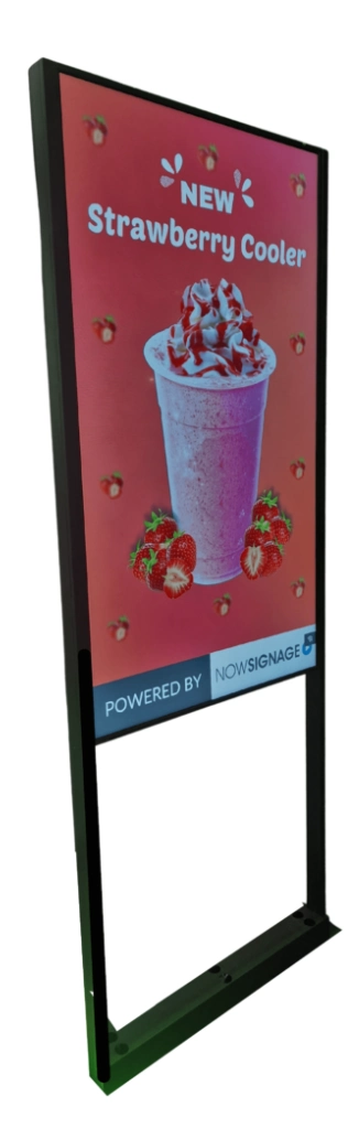 Muro UHB Floor stand display showing a drink advertisement Muro UHB Floor stand display showing a drink advertisement